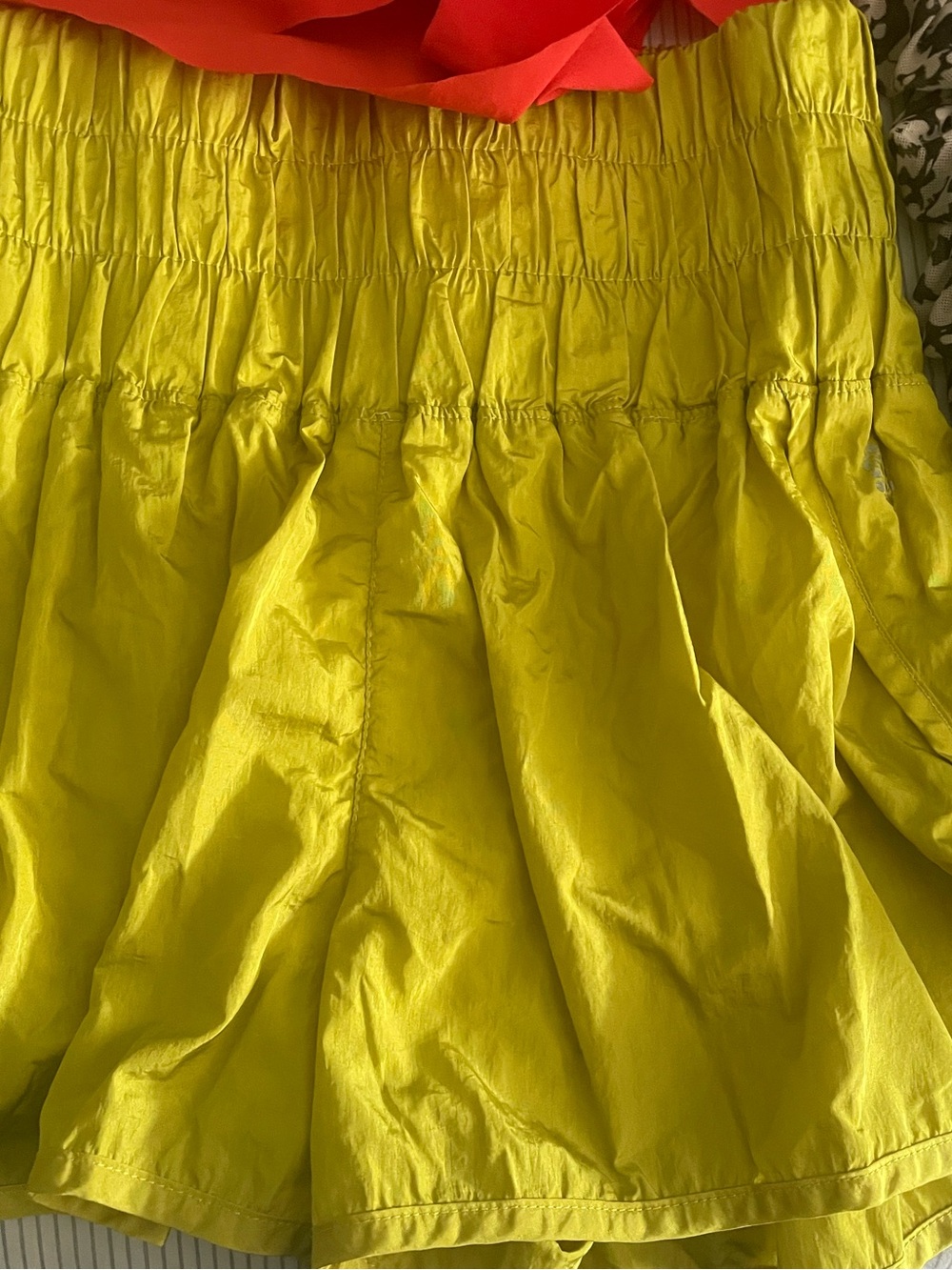 FP Movement by Free People Yellow Smocked-Waist Circle Skirt